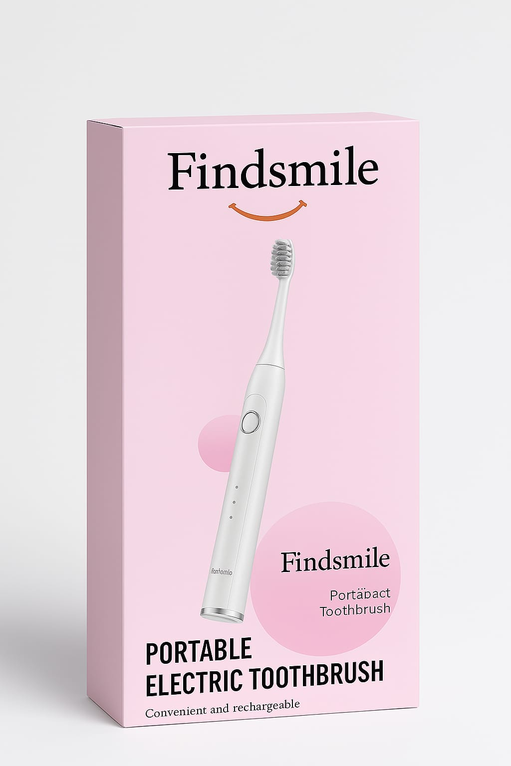 Findsmile portable electric toothbrush packaging on a pink background