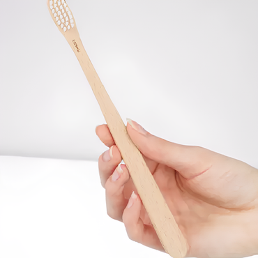 2-in-1-Zahnbürste aus Buchenholz